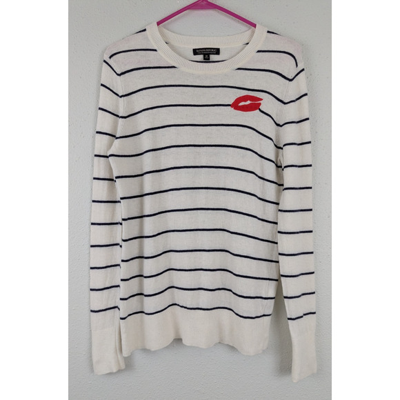 Banana Republic Sweaters - Banana Republic sz M Sweater merino wool blend stripes lips long sleeves 0661